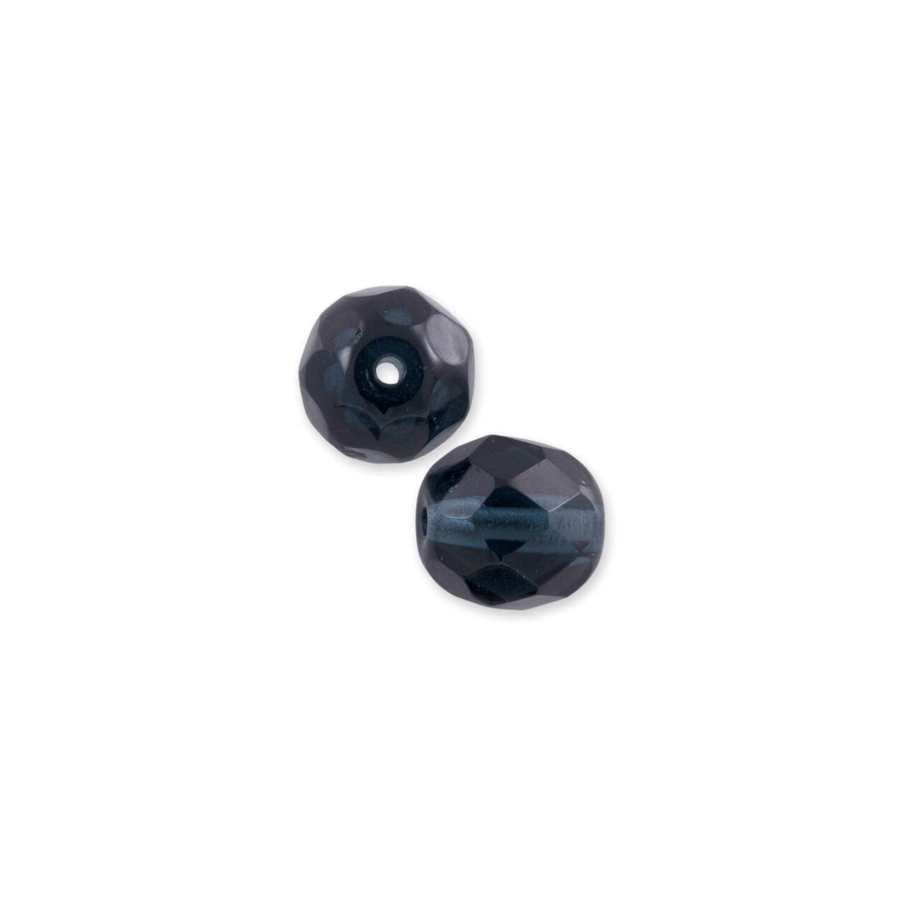 Czech Fire Polished Glass Round Beads 4mm Montana Blue (Package of 50)